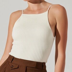 NWT Astr The Label Jenni Ribbed High Neck Sweater